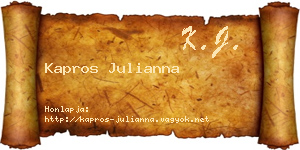 Kapros Julianna névjegykártya