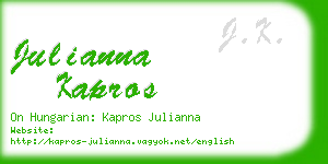 julianna kapros business card